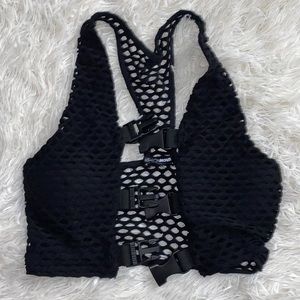 Fashion Nova womens size small mesh buckle tank top